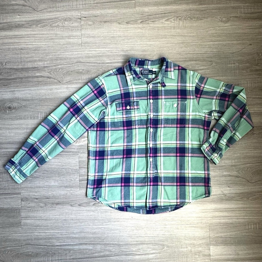 Vintage Polo Ralph Lauren Estate Plaid Flannel XL Eclectic Grandpa 90s Cabincore
